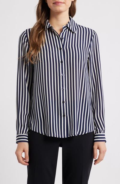 AK ANNE KLEIN AK ANNE KLEIN Stripe Button-Up Shirt