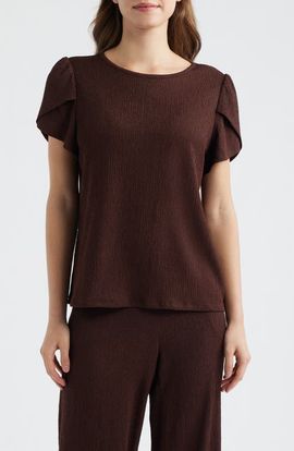AK ANNE KLEIN AK ANNE KLEIN Tulip Sleeve Crepe Top