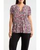 AK ANNE KLEIN AK ANNE KLEIN Tulip Sleeve Dot Print Jersey Top - 1