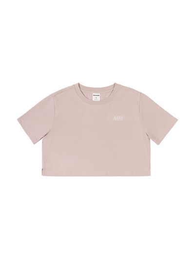 AKIII CLASSIC Plain Crop Short Sleeve T-Shirt_Light Pink