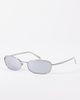 A.Kjaerbede A.Kjaerbede Jack slim oval metal frame sunglasses in gun metal with silver reflective lens - 1