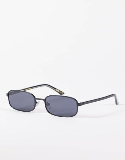 A.Kjaerbede A.Kjaerbede Noah slim square metal frame sunglasses in black