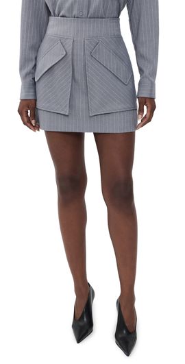 AKNVAS AKNVAS Cherry Pinstripe Mini Skirt Grey/White