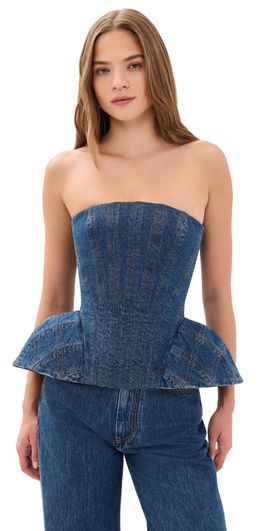 AKNVAS AKNVAS Emmi Corset Denim Top Blue