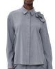 AKNVAS AKNVAS Flor Pinstripe Button Down Shirt Grey/White - 1