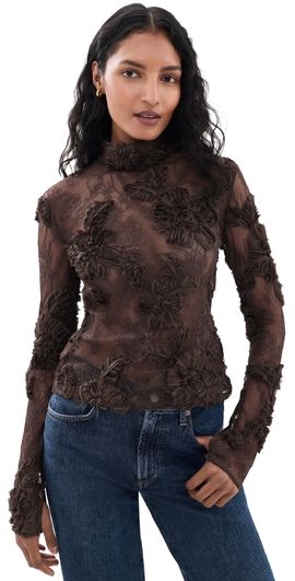 AKNVAS AKNVAS Freja Lace Top Brown