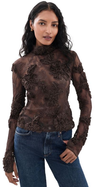 AKNVAS AKNVAS Freja Lace Top Brown