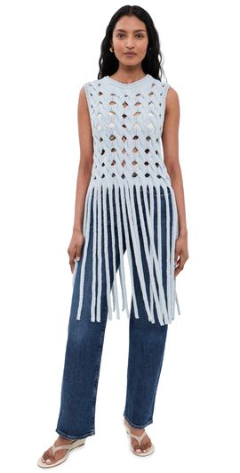 AKNVAS AKNVAS Kiki Fringe Top Light Blue
