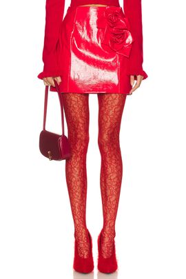 AKNVAS AKNVAS Liva Faux Leather Rose Skirt