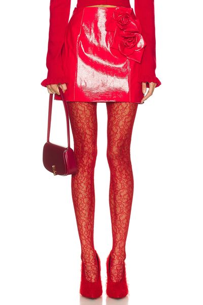 AKNVAS AKNVAS Liva Faux Leather Rose Skirt