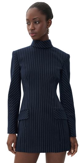 AKNVAS AKNVAS Toni Pinstripe Dress Navy / White