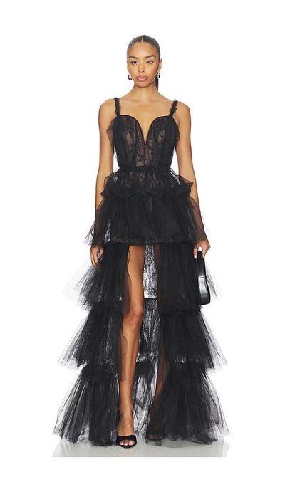 Aknvas X Revolve Alfhild Bustier Tiered Gown