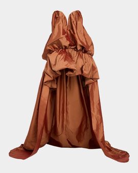 AKNVAS Arlene Strapless High-Low Taffeta Gown