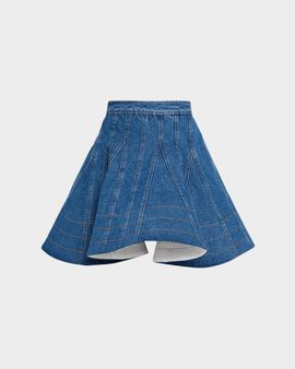 AKNVAS Kalle Godet Denim Mini Skirt