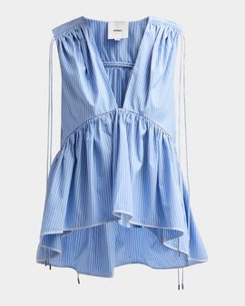 AKNVAS Lamia Striped Poplin Top