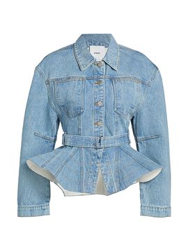 Aknvas Women's Alex Ruffled Denim Jacket