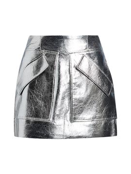 Aknvas Women's Cherry Metallic-Finish A-Line Miniskirt
