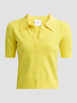 Aknvas Women's Emma Yellow Knit Polo Top