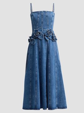 Aknvas Women's Eryn Denim Midi Dress