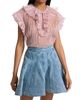 Aknvas Women's Este Sequined Ruffled Sheer Top - 3