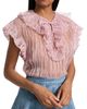 Aknvas Women's Este Sequined Ruffled Sheer Top - 6
