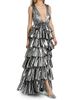 Aknvas Women's Henriette Metallic Ruffled Tiered Sleeveless Gown - 2
