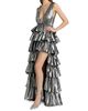 Aknvas Women's Henriette Metallic Ruffled Tiered Sleeveless Gown - 3