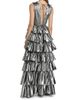 Aknvas Women's Henriette Metallic Ruffled Tiered Sleeveless Gown - 5