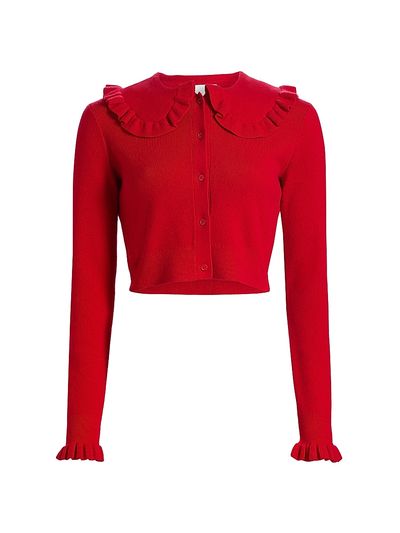 Aknvas Women's Kamomilla Ruffled Wool-Cashmere Cardigan
