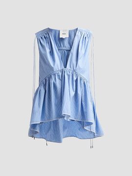 AKNVAS Women's Lamia Striped Poplin Top