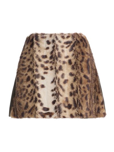Aknvas Women's Lis Faux Fur Lynx Miniskirt