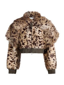AKNVAS Women's Valde Faux Fur Lynx Bomber Jacket