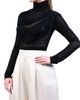 AKOK Anamika Khanna Women's Necklace Turtleneck Mesh Top - 4