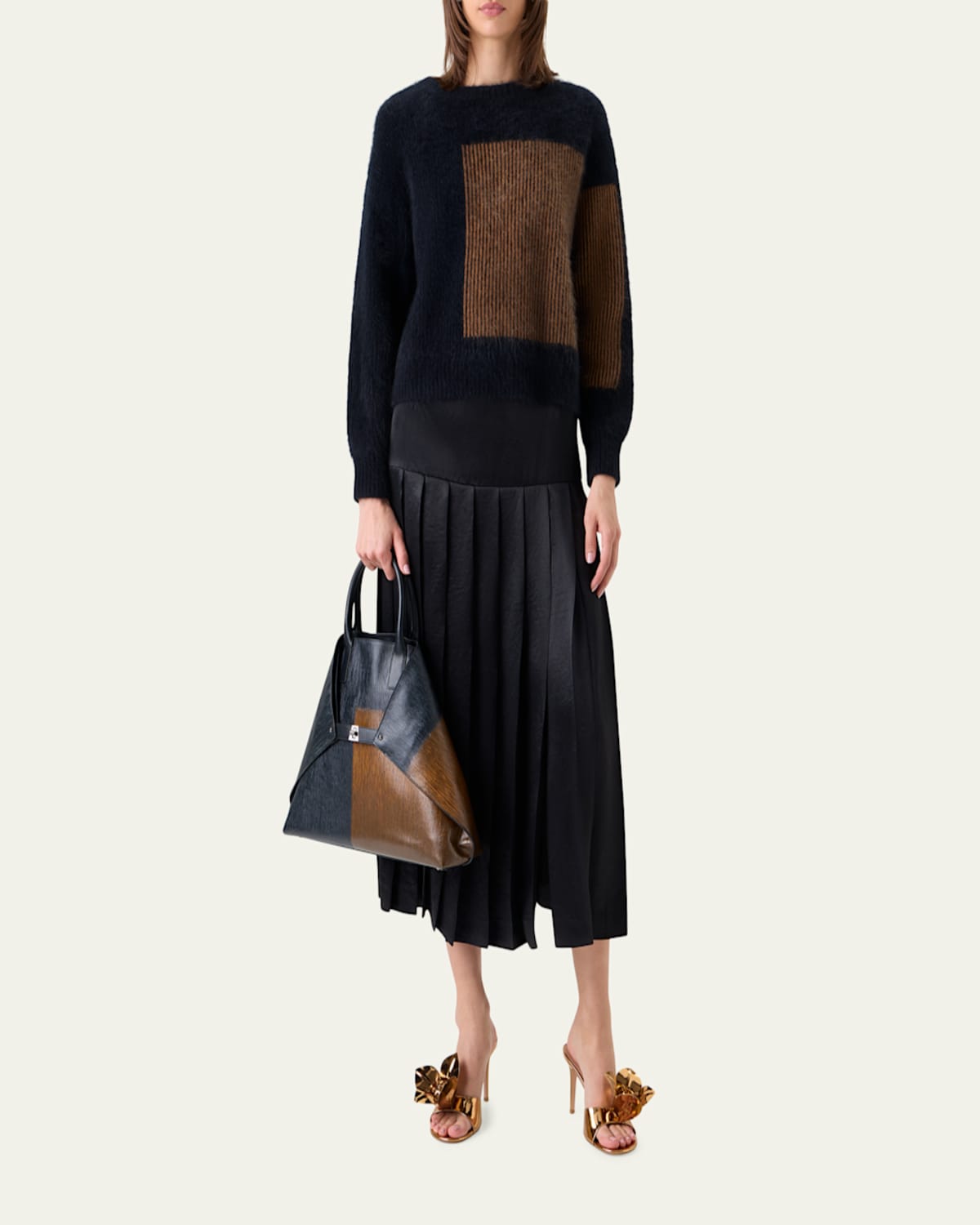 バッグ AI Akris - Ai Medium Colorblock Leather Tote Bag