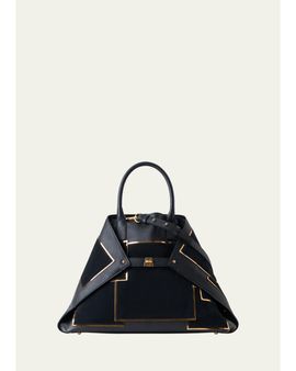 Akris Ai Medium Metallic Patchwork Top-Handle Bag