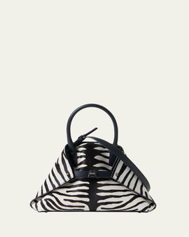 Akris Ai Small Zebra-Print Top-Handle Tote Bag