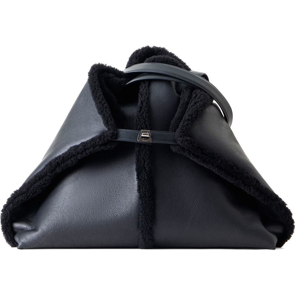 Akris Akris AI Leather & Genuine Shearling Convertible Tote