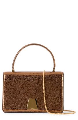 Akris Akris Alice Crinkled Metallic Leather Top Handle Bag