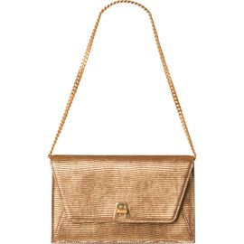 Akris Akris Anouk Lizard Embossed Metallic Leather Shoulder Bag