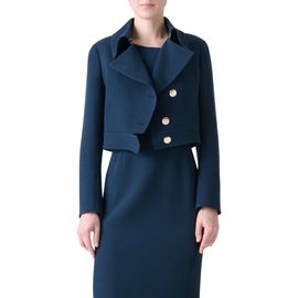 Akris Akris Dana Double Face Wool Crepe Crop Jacket