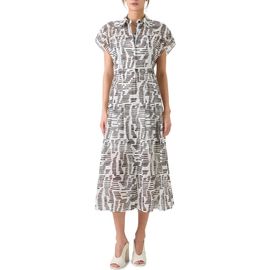 Akris Akris Dance Movements Print Cotton Poplin Shirtdress