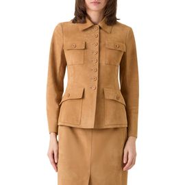 Akris Akris Delia Fitted Goatskin Suede Jacket