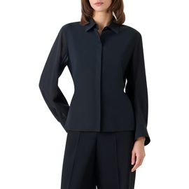 Akris Akris Drawstring Cotton Voile Button-Up Shirt