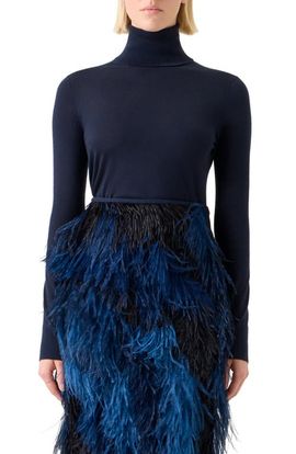 Akris Akris Fine Gauge Cashmere & Silk Turtleneck Sweater
