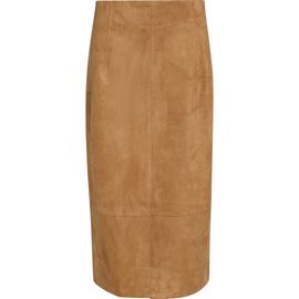 Akris Akris Front Slit Suede Pencil Skirt