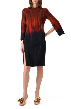 Akris Akris Fuego Wool Blend Double Face Dress