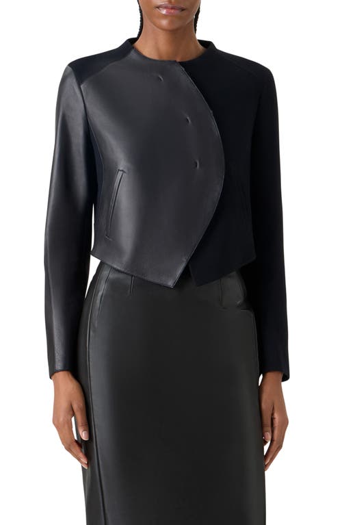 Akris Akris Hynora Orbit Wool & Leather Jacket