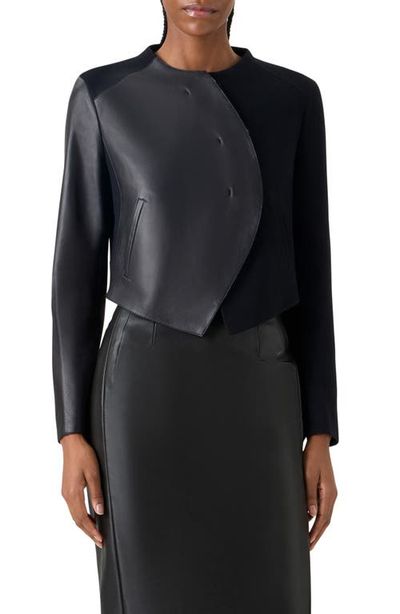 Akris Akris Hynora Orbit Wool & Leather Jacket