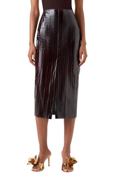 Akris Akris Lacquered Eel Leather Pencil Skirt