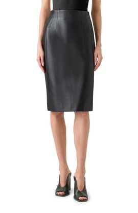 Akris Akris Lambskin Leather Pencil Skirt